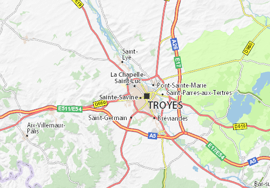 Karte Stadtplan Les Noës-près-Troyes