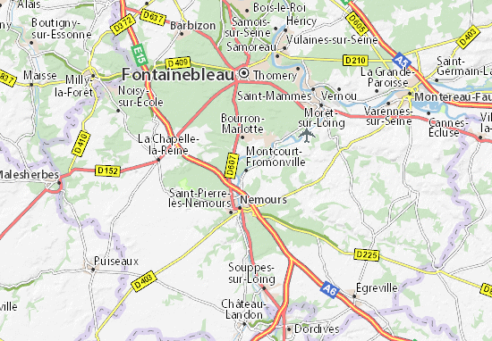 Kaart Plattegrond Montcourt-Fromonville
