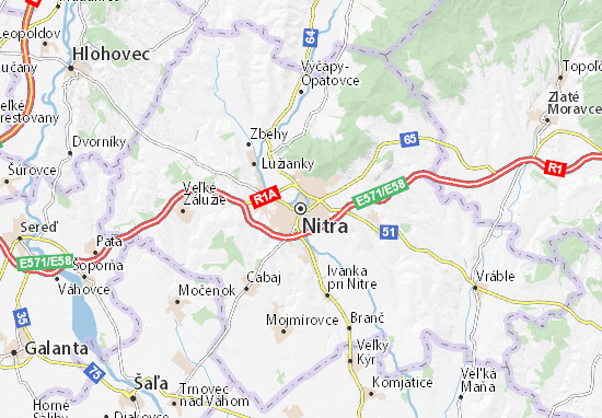Kaart Plattegrond Nitra