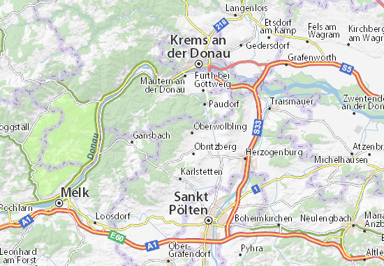 Karte Stadtplan Oberwölbling