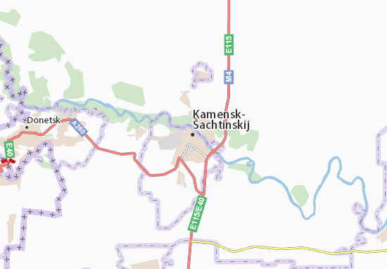 Kaart Plattegrond Kamensk-Šachtinskij