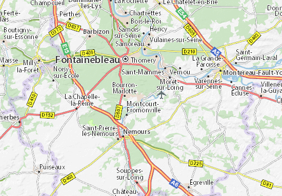 Karte Stadtplan Montigny-sur-Loing