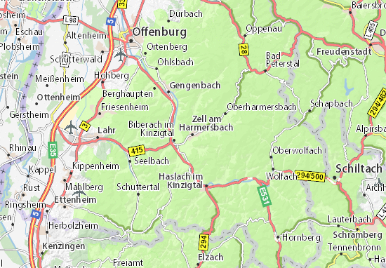 Zell am Harmersbach Map