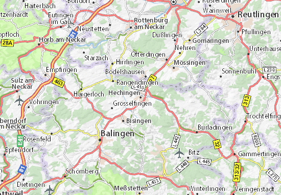 Karte Stadtplan Hechingen