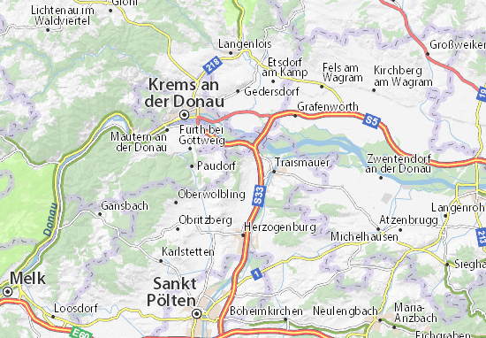 Karte Stadtplan Nußdorf ob der Traisen