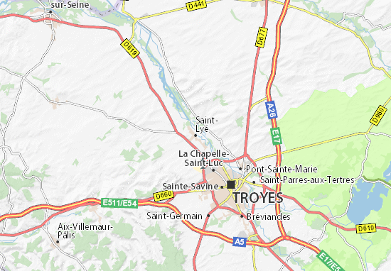 Karte Stadtplan Saint-Lyé