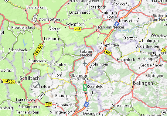 Kaart Plattegrond Sulz am Neckar