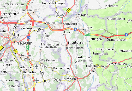 Karte Stadtplan Ichenhausen