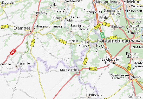 Kaart Plattegrond Gironville-sur-Essonne