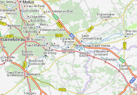 Karte Stadtplan Varennes-sur-Seine