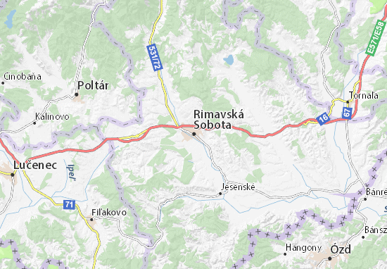 Kaart Plattegrond Rimavská Sobota