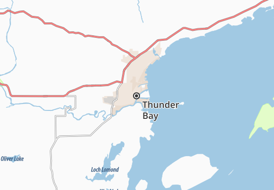 Kaart Plattegrond Thunder Bay