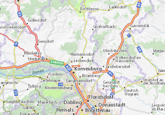 Karte Stadtplan Harmannsdorf