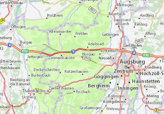 Karte Stadtplan Horgau