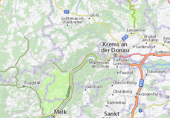 Kaart Plattegrond Weißenkirchen in der Wachau