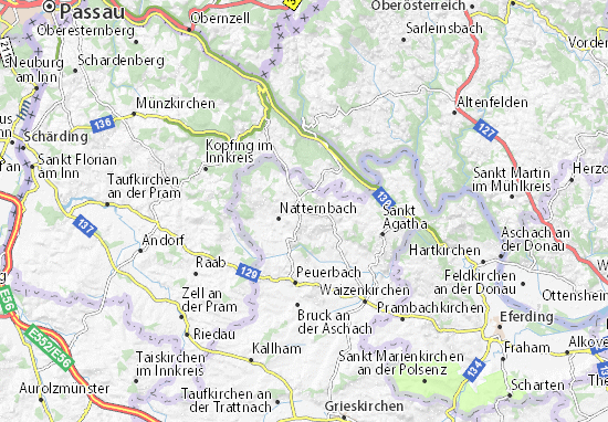 Karte Stadtplan Neukirchen am Walde