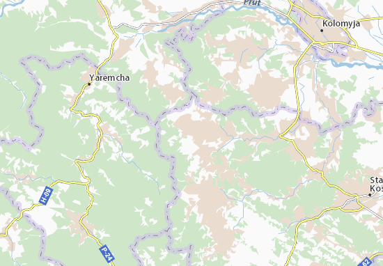 Mapa Vyzhnii Bereziv