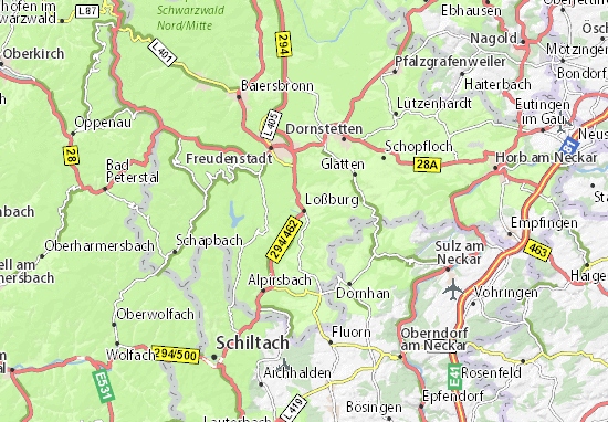 Kaart Plattegrond Loßburg