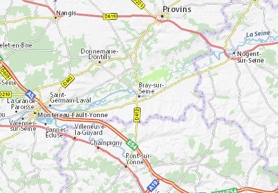 Mapa Bray-sur-Seine