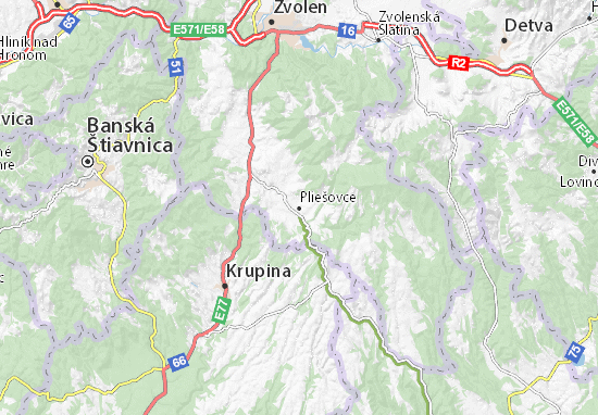 Karte Stadtplan Pliešovce