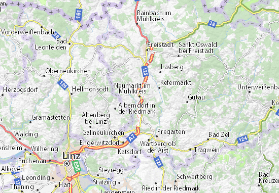 Karte Stadtplan Neumarkt im Mühlkreis