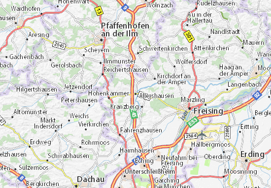 Karte Stadtplan Allershausen