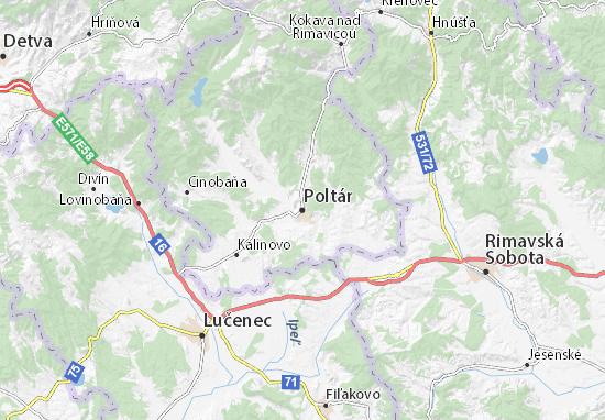Poltár Map