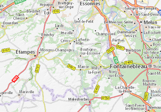 Kaart Plattegrond Boutigny-sur-Essonne