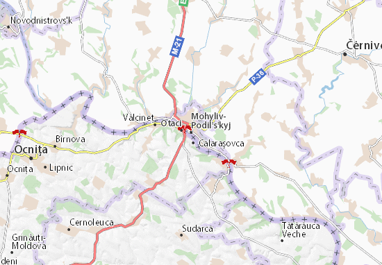 Karte Stadtplan Mohyliv-Podil&#x27;s&#x27;kyj