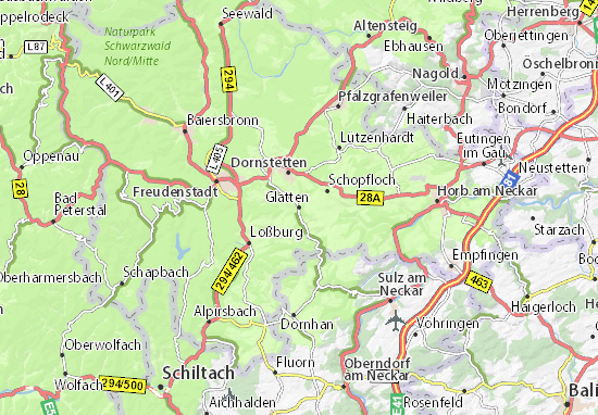 Karte Stadtplan Glatten