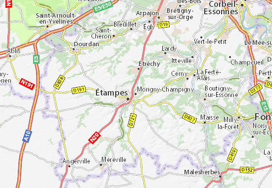 Kaart Plattegrond Morigny-Champigny