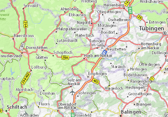 Karte Stadtplan Horb am Neckar