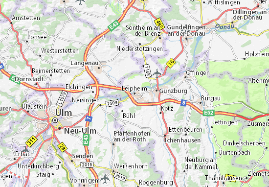 Karte Stadtplan Leipheim