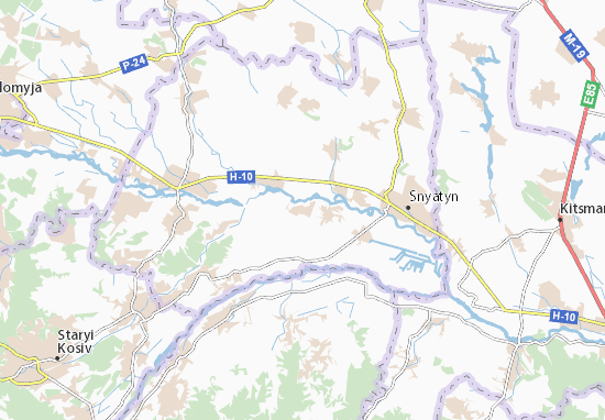 Karte Stadtplan Vydyniv