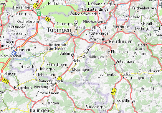 Karte Stadtplan Gomaringen