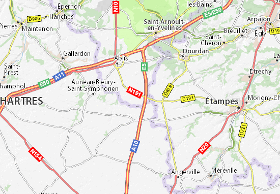 carte michelin allainville plan allainville viamichelin