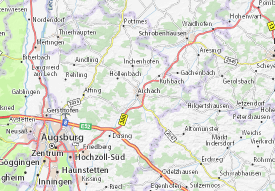 Karte Stadtplan Aichach