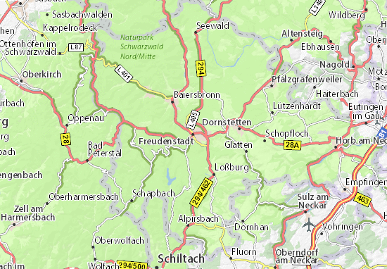 Kaart Plattegrond Freudenstadt