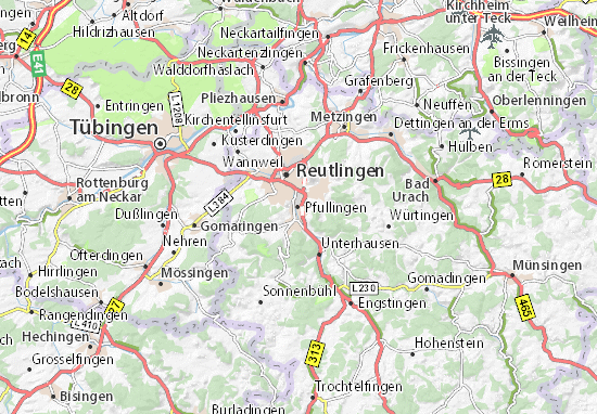 Karte Stadtplan Pfullingen