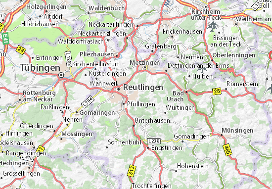Karte Stadtplan Eningen unter Achalm