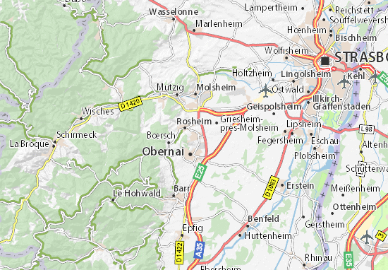 Karte Stadtplan Bischoffsheim