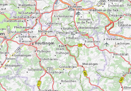 Karte Stadtplan Bad Urach