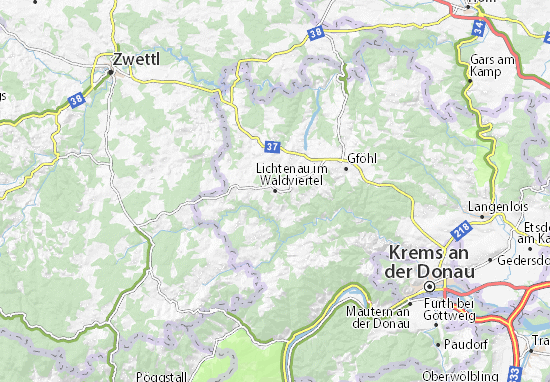 Kaart Plattegrond Lichtenau im Waldviertel