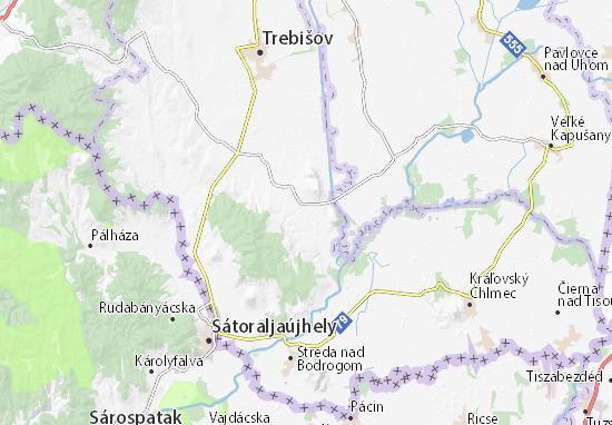 Zemplínske Jastrabie Map