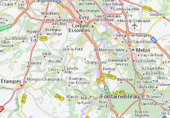 Karte Stadtplan Champcueil