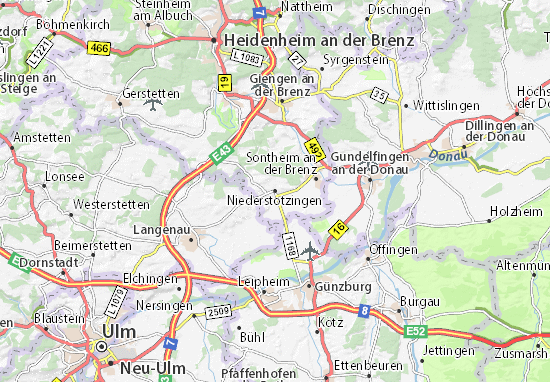 Karte Stadtplan Niederstotzingen