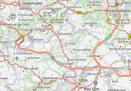 Karte Stadtplan Lonsee