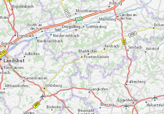 Karte Stadtplan Frontenhausen