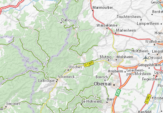 Karte Stadtplan Oberhaslach