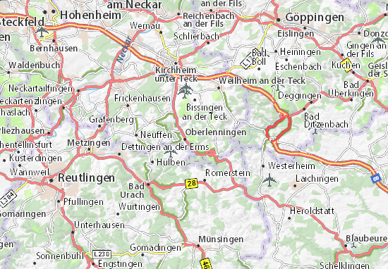 Karte Stadtplan Lenningen